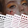 57Pcs/Sheet Heart Face Jewels Stickers 3D Multicolor Self-Adhesive Gems For Diy Festival Party Eye & Face Makeup Deco