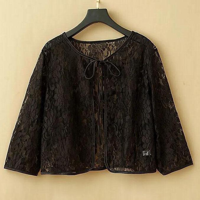 XL-6XL, женская высококачественная кружевная шаль с резным дизайном, весна-лето, кардиган большого размера, защита от солнца, тонкое пальто, рубашка с кондиционером