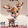 Cute Elk Baby with Christmas Lights Acrylic 2D Flat Pendant Christmas Tree Decoration  Pendant Car Rearview Mirror Pendant Holiday Decoration Pendant