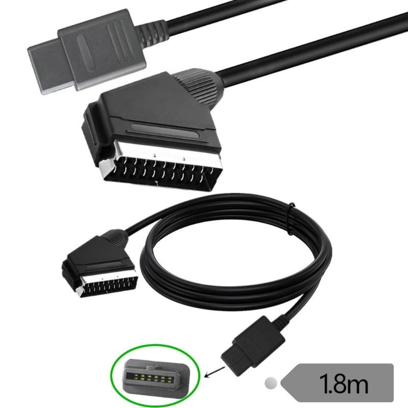 SCART RGBs Кабель для игровых систем N64 180см Медные жилы Повышенная стабильность сигнала