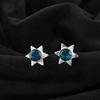 Blue Apatite Gemstone 925 Sterling Silver Jewelry Handmade Stud Earrings 0.44" EE-175-2