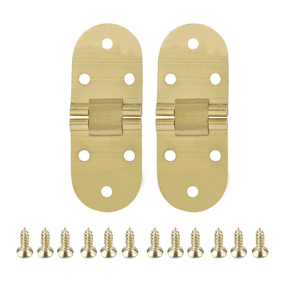 2pcs Round Edge Drop Leaf Hinge 80x30mm Flap Hinge Solid Hinge Folding Table