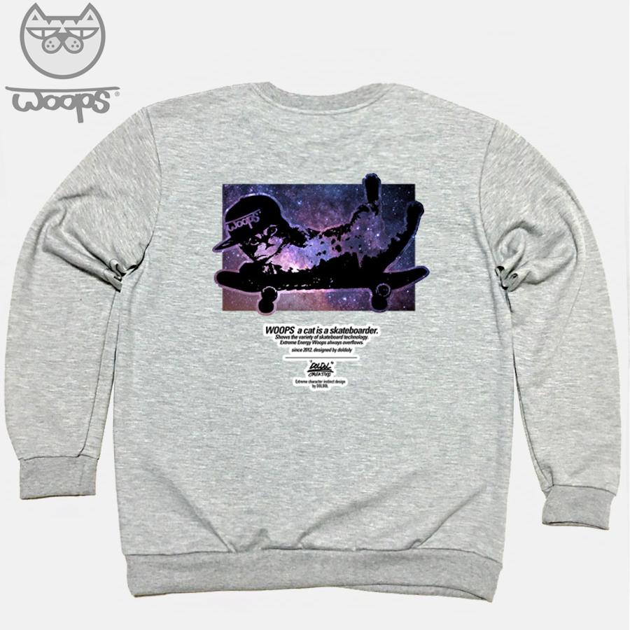 DOLDOL Woops-Mtm-103 Скейтборд Кот Персонаж Oops Лонгслив Толстовка