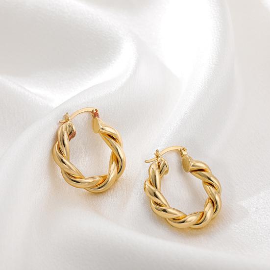 1 пара сережек-колец, толстые витые гипоаллергенные элегантные серьги-кольца для женщин