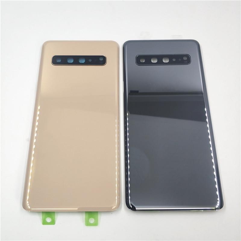 Для Samsung Galaxy S10 5G G977 G977F Версия 5G Крышка аккумулятора Заднее стекло Задняя панель С объективом камеры