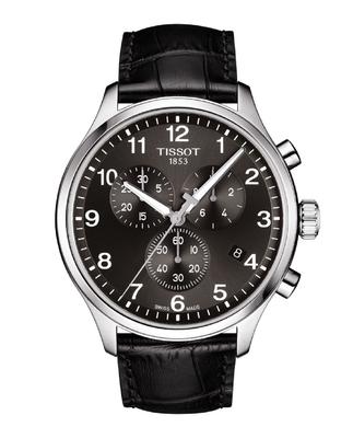 Мужские часы TISSOT Chrono XL Classic с кожаным ремешком, T1166171605700, Черный циферблат