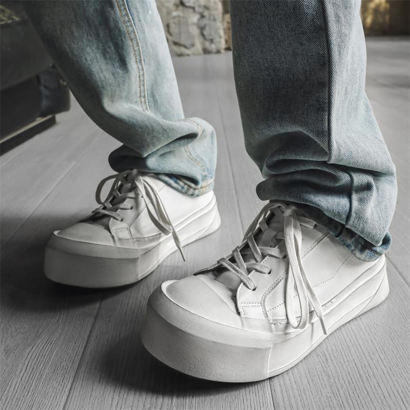 Модные мужские повседневные кожаные туфли на толстой подошве высокого качества, для улицы, с толстой подошвой, для вождения, вулканизированные, удобные оксфорды для ходьбы