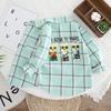 Рубашка из плюша для мальчиков, хлопковая шерсть, теплая рубашка для детей на осень и зиму, клетчатая рубашка, корейская куртка для малышей