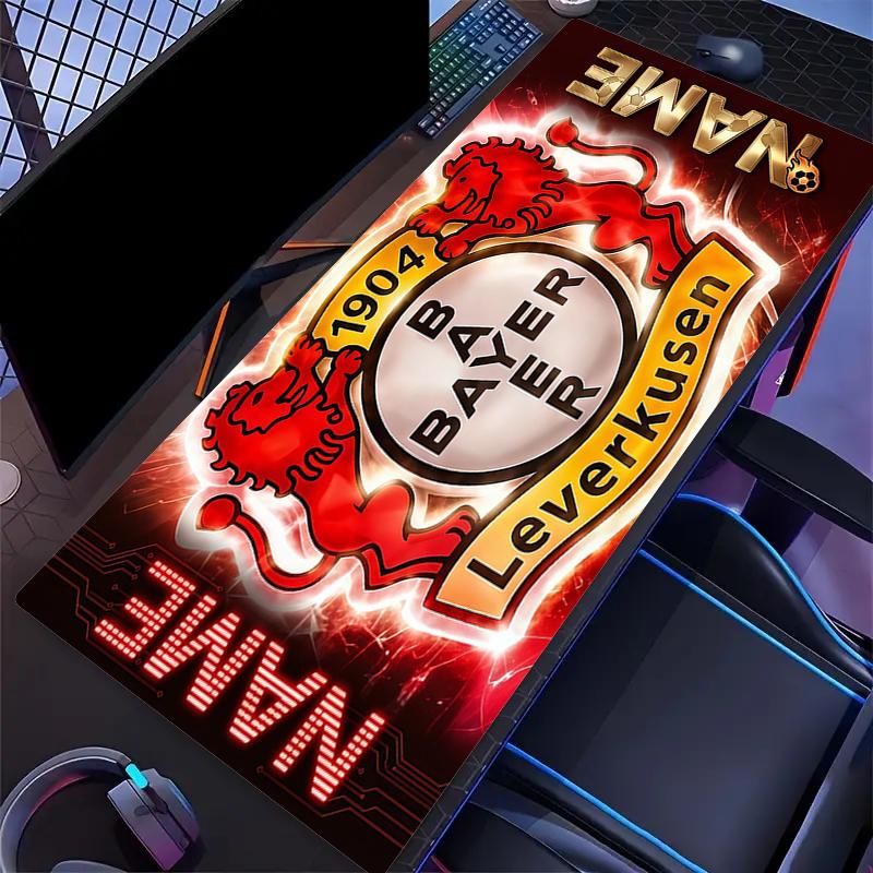 Custom Name,Bayer Leverkusen Mouse Pad, Large Gaming Desk Mat, Non-slip XXL Mousepad for Laptop & Tablet, Mini PC Playmat with Stitched Edges