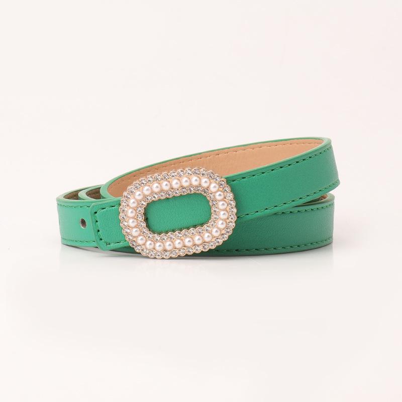 Women's Pearl Rhinestone Snap Belt: Elegant Decorative High-End Fashion for Skirts & Jeans