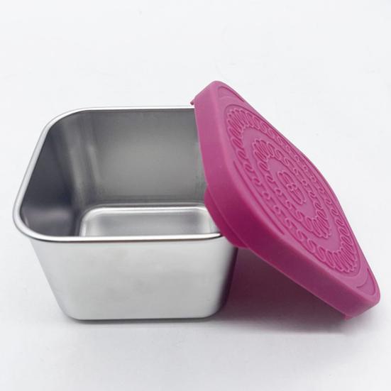 1 комплект, герметичный портативный контейнер для хранения продуктов из нержавеющей стали с силиконовой крышкой для офисных путешествий, 1 комплект
