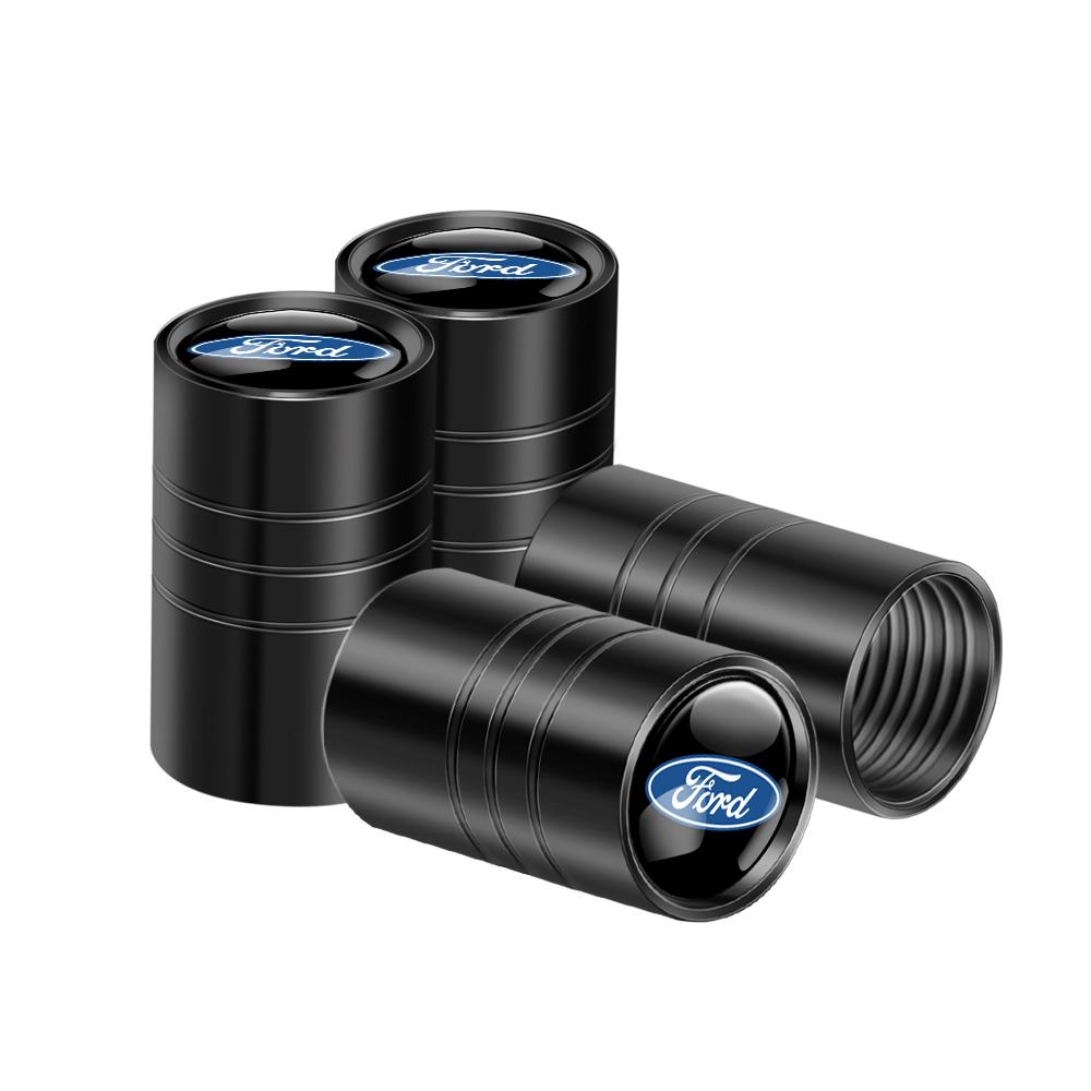 4Pcs Car Accessories Metal Alloy Tire Valve Tyre Stem Air Caps For Ford Ecosport Transit Escort Focus Kuga Tierra Fiesta Shelby