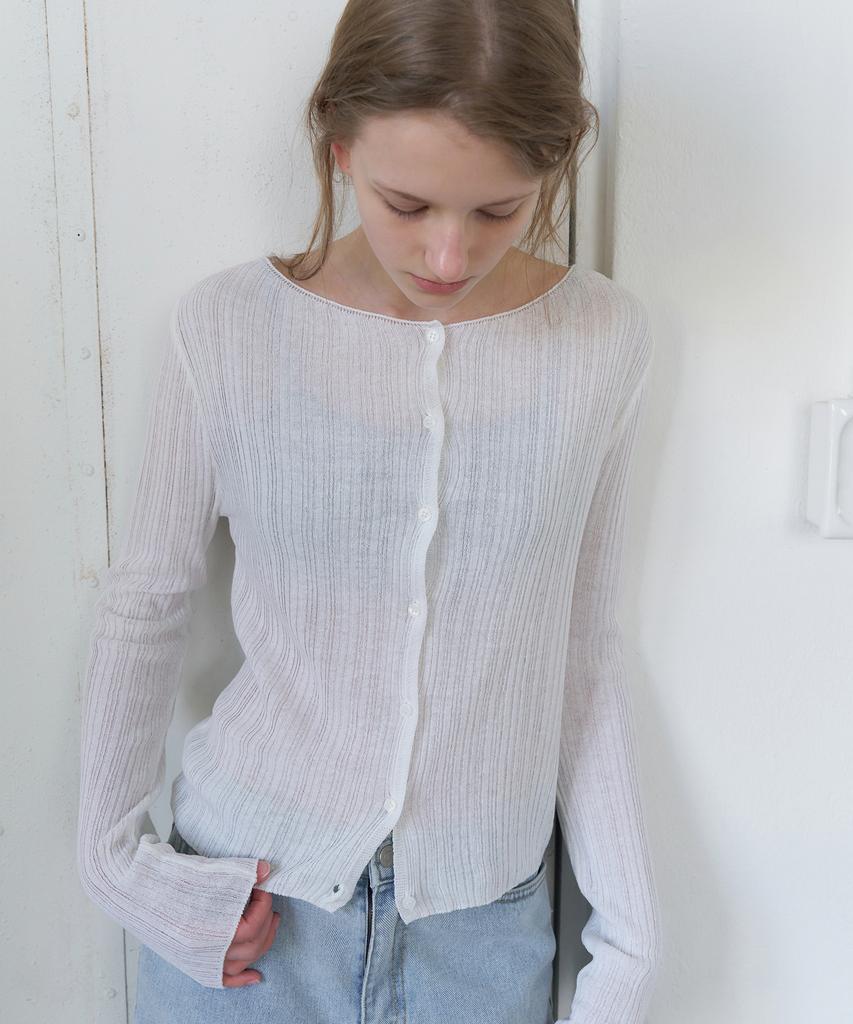 LETTERA Ribbed Slim Cardigan