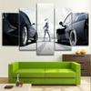 5Pcs Fast and the Furious Girl Car 5 Piece Canvas Wall Art Print Home Decor 5 Pieces Paintings Poster HD Print No Framed Modern