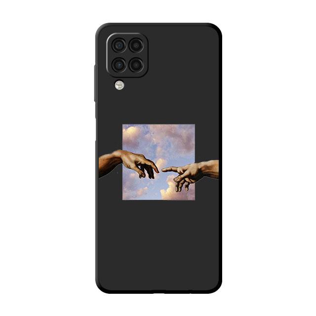 Чехол с изображением цветов и сердца для Samsung Galaxy A52 A12 A32 A51 A21s A71 A13 A53 A22 A31 A72 A03 A02s A41, черный чехол для телефона