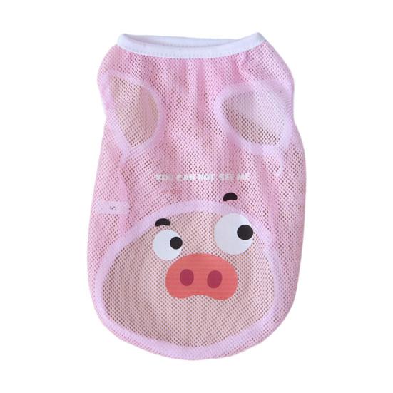 Стильная удобная летняя крутая сетчатая жилетка для собак, дышащая футболка с мультяшным принтом для кошек