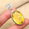 Citrine Gemstone Handmade 925 Sterling Silver Jewelry Lovely Pendant Gift For Her