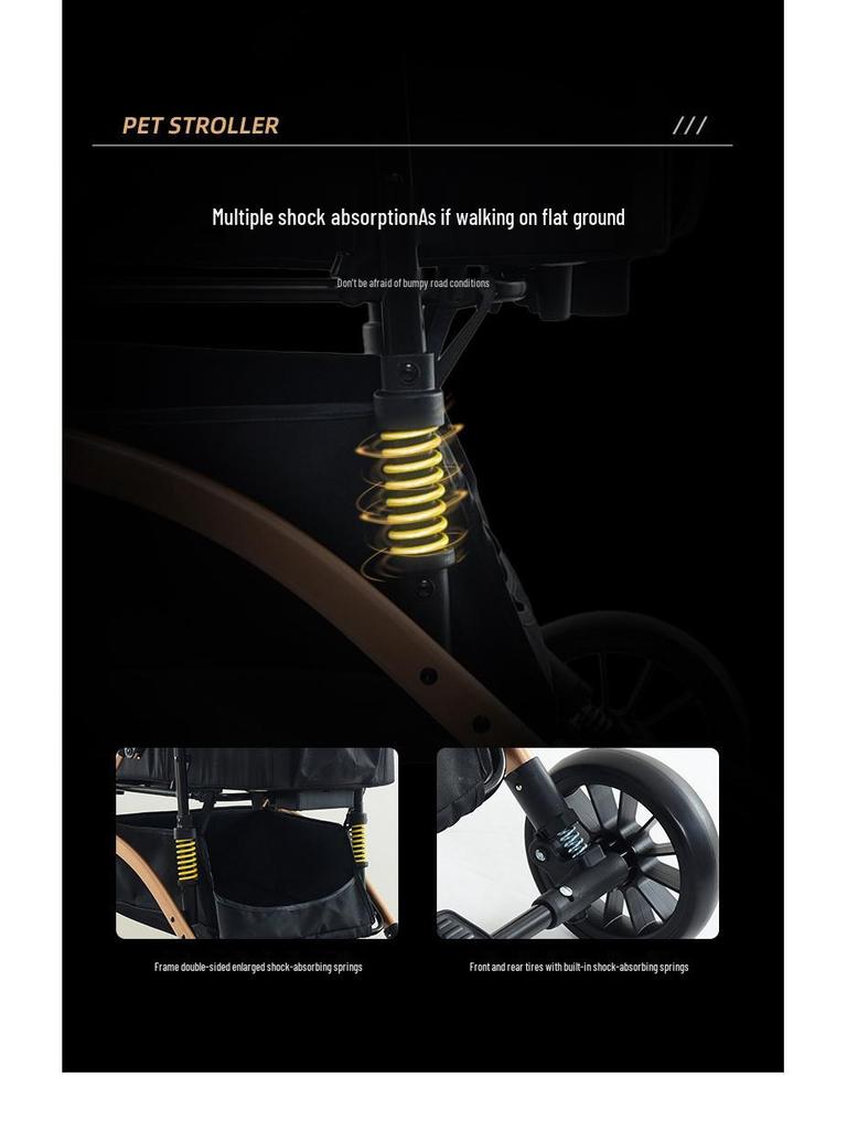 BNDC Universal Large Space Foldable Pet Stroller for Cats and Dogs