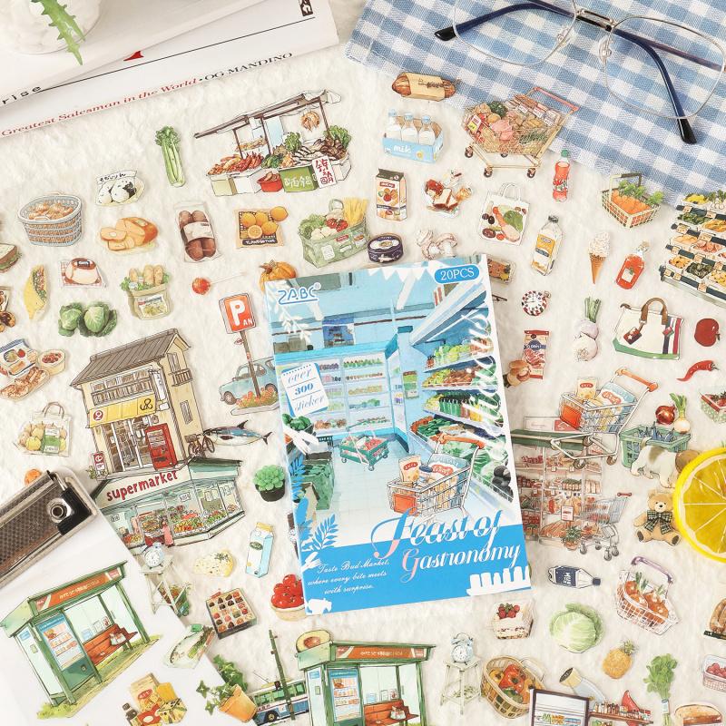 20 шт. Вкусные выпечка Закуски Тема Наклейки Книга Десерт Хлеб Журнал DIY Декор Принадлежности