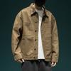 American Retro Denim Jacket Men's Spring and Autumn New Japanese Trendy Brand Loose Khaki Casual Tooling Jacket