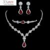 3Pcs Brilliant Cubic Zircon Necklace Set For Women Rhinestone Earring Bracelet Set Wedding Bridal Jewelry Sets Party Accessories