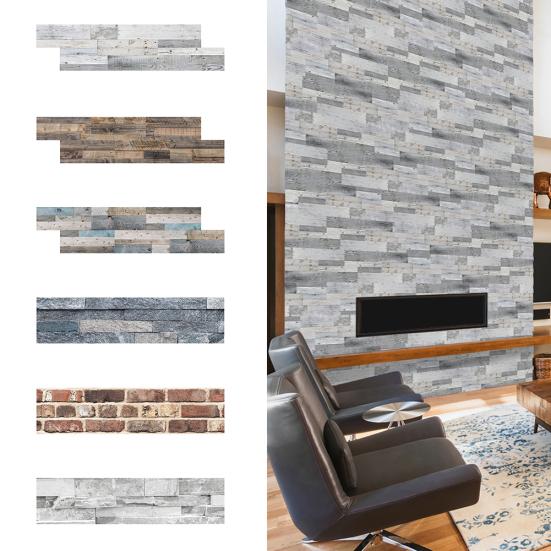 14Pcs/Set 3D Wood Grain Водонепроницаемая плитка Наклейка DIY Дом Комната Пол Стена Декор