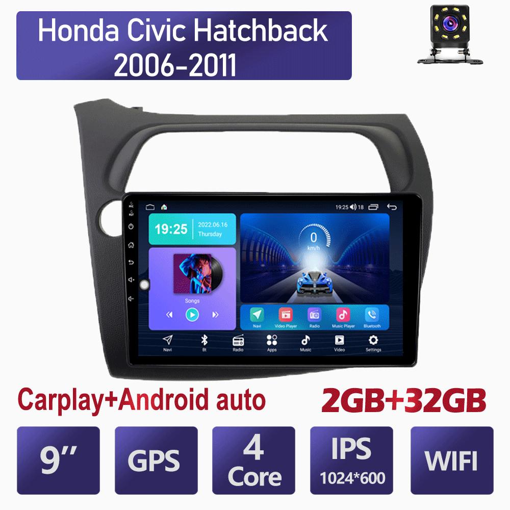 4 + 64 ГБ для Honda Civic Hatchback 2006-2011 Android Автомобильный радиоприемник Стерео Мультимедиа Видеоплеер Навигация GPS Carplay LHD RHD IPS Экран 4 + 64 ГБ