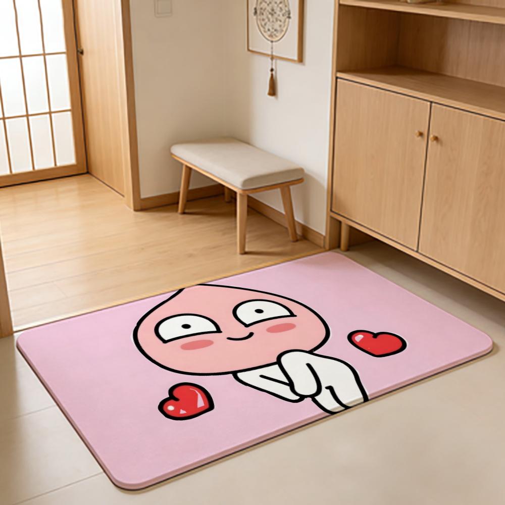 ANIME K-Kakao Friends Floor Mat Absorbent Floor Mat Non-Slip Entrance Rug for Bathrooms Restrooms and Toilets
