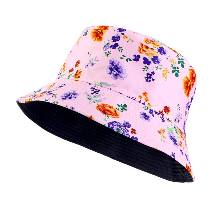 New cotton pastoral print pot hat, outdoor travel visor, double-sided JDPM-B