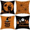 New Halloween Decoration Home Flax Pillow Cover Funny Pumpkin Head Sofa Pillow Cover
