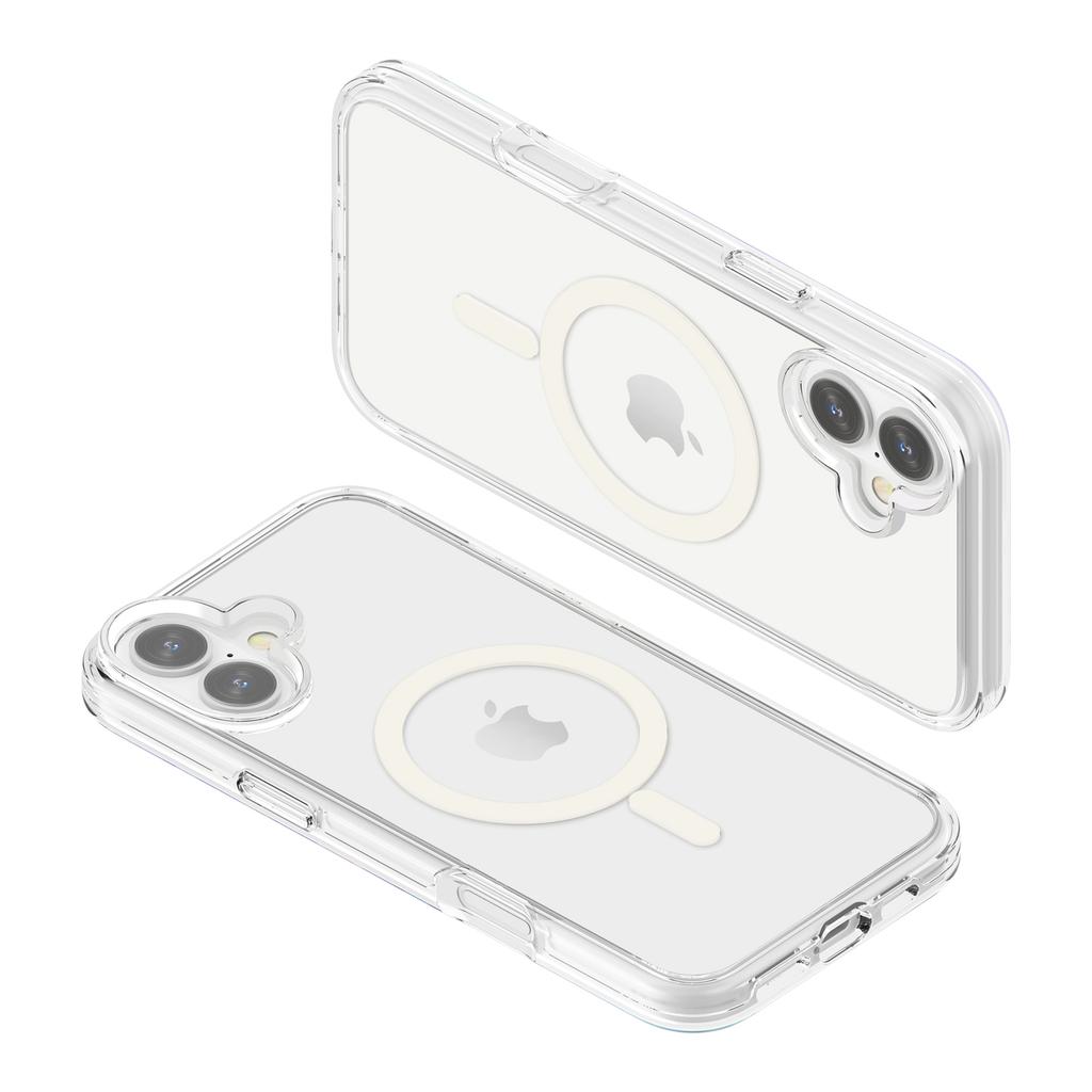 Для iPhone 17 Магнитный чехол Совместимый с MagSafe PC+TPU Прозрачный чехол для телефона