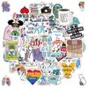 Nurse Stickers (50 Pcs), Cartoon Medical Vinyl Decal, Waterproof Nursing Sticker Pack Perfect for MacBook, Water Bottle, Laptop, Phone, Hydro Flask