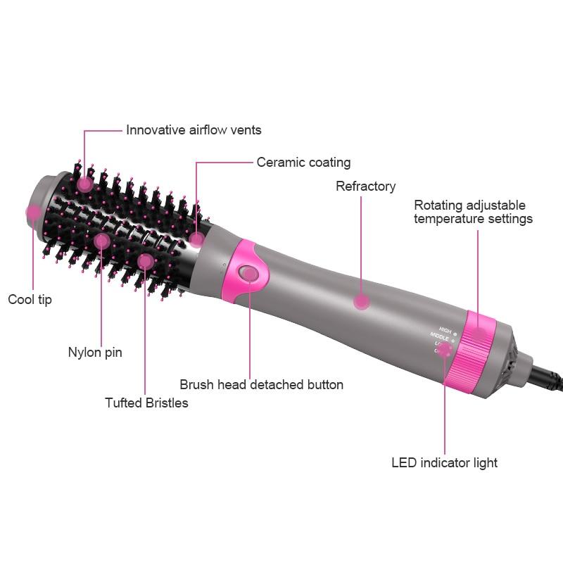 Surker 5-in-1 Hair Dryer Heated Straightening Brush Curling Iron Brush Multifunctional Hair Styler Product Hair Beauty Tool