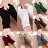 Winter Women Fashion Knitted Arm Fingerless Gloves Soft Warm Mitten