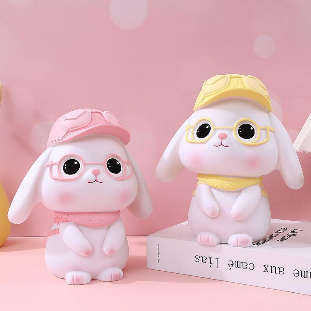 Милая копилка-свинка из винила с большим объемом для хранения, противоударная, прочная копилка-кролик для девочек