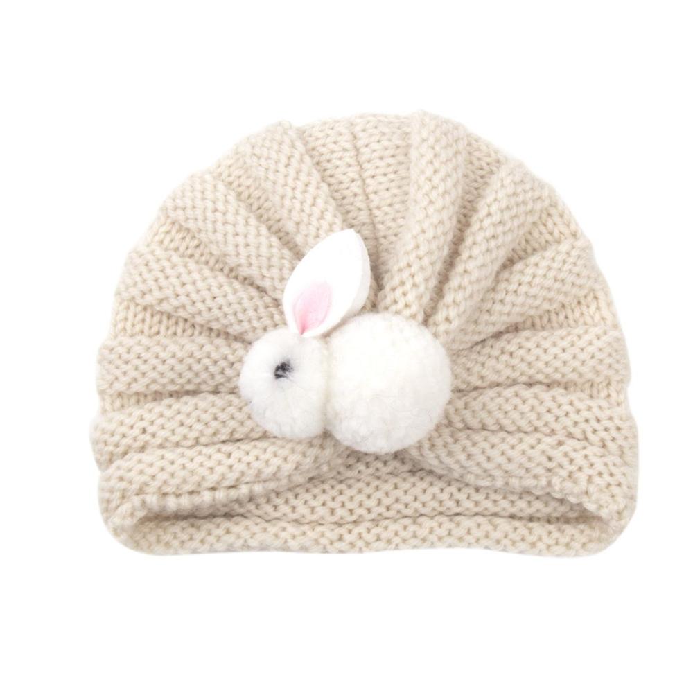 Cold Weather Accessory Children Cute Rabbit Cap Children Knitted Hats Crochet Kids Winter Beanies