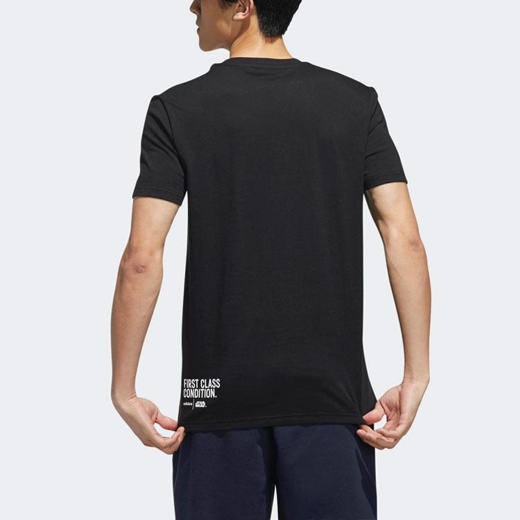 adidas Черная мужская футболка с круглым вырезом и логотипом, короткий рукав, DW8168