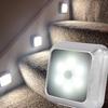 Square 6LED Motion Sensor AAA Battery Box Cabinet Light Stair Light Night Light Hook Film Magnet 3 Installation Modes