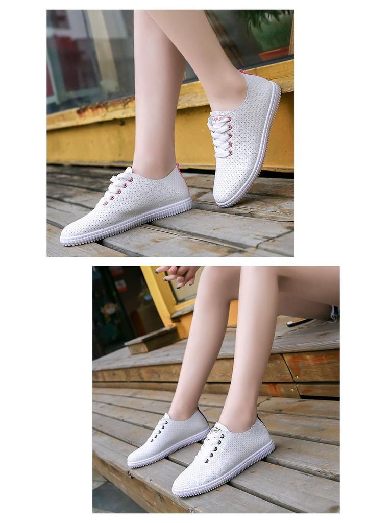 Breathable White Mesh Flat Shoes for Women - Summer Korean Style