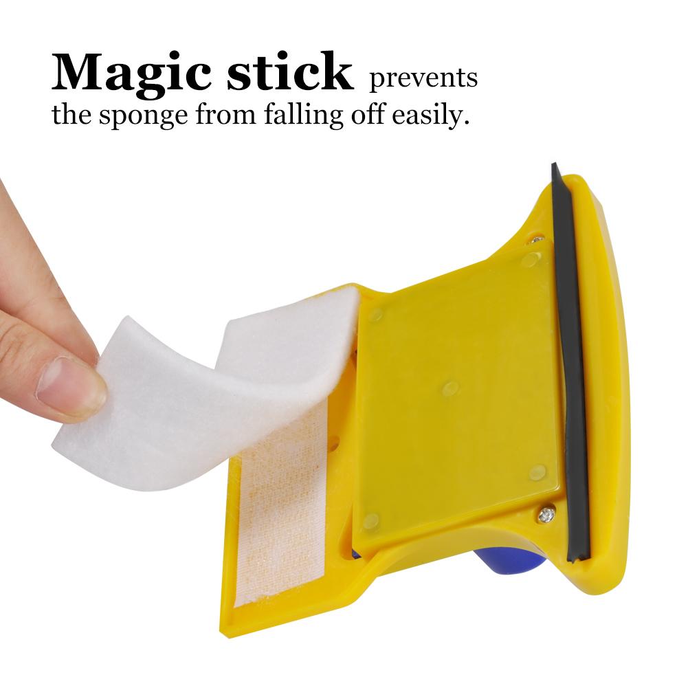 Квадратная форма двухсторонний магнитный стеклоочиститель с 2 чистящими хлопками для окна