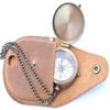 2 Inch Antique Brass Compass Nautical Marine Pocket Compass With Leather Case Gift