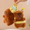 1-20PCS Cute Bee Capybala Bag Pendant Plush Keychain Doll Niche Backpack Hanging Decoration High-end Doll Plush Toy Small Gift