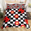 Cute Ladybug Duvet Cover Twin Queen Cartoon Animal Ladybird Insect Bedding Set Kawaii Wildlife Love Heart Print Comforter Cover
