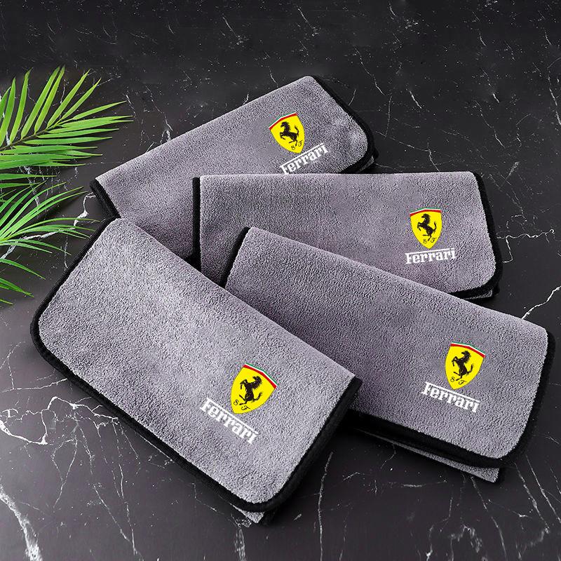 For Ferrari Roma Spider 488 SF90 360 F8 F80 275 849 KC23 F40 LaFerrari 1PC Coral Fleece Car Wash Towel Drying Cloth Cleaning Rag NBA2