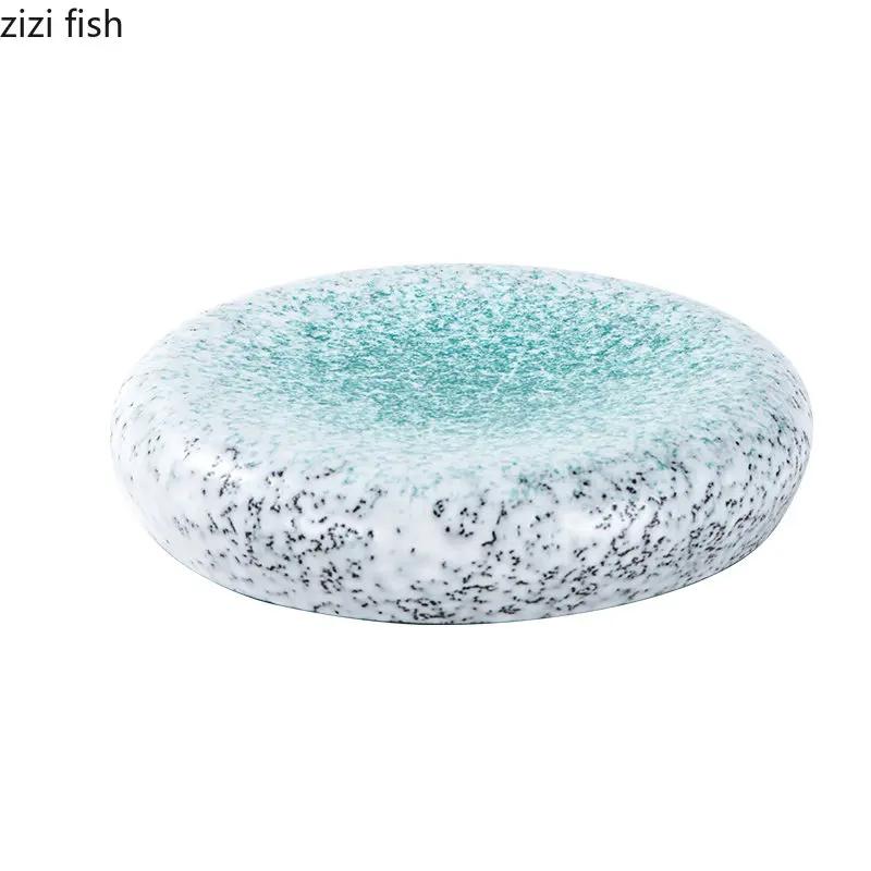 Japanese Sashimi Plate Ceramic Steak Plate Dessert Dim Sum Dish Main Dish Plate Restaurant Artistic Conception Tableware