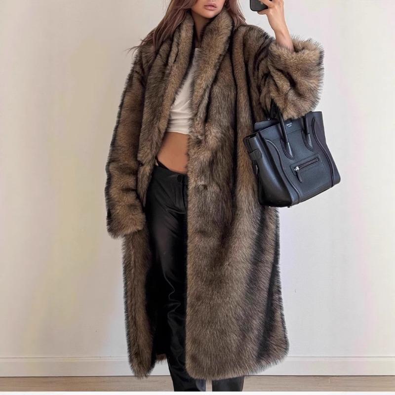 Autumn and Winter New Fur Coat Extended Women's Light Fashion Large Size Imitation Fur Coat