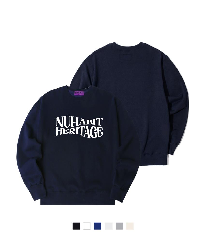 NUHABIT N/H Wave Logo2 Oversized Fleece-Lined Sweatshirt (Som4-4Nh1262)