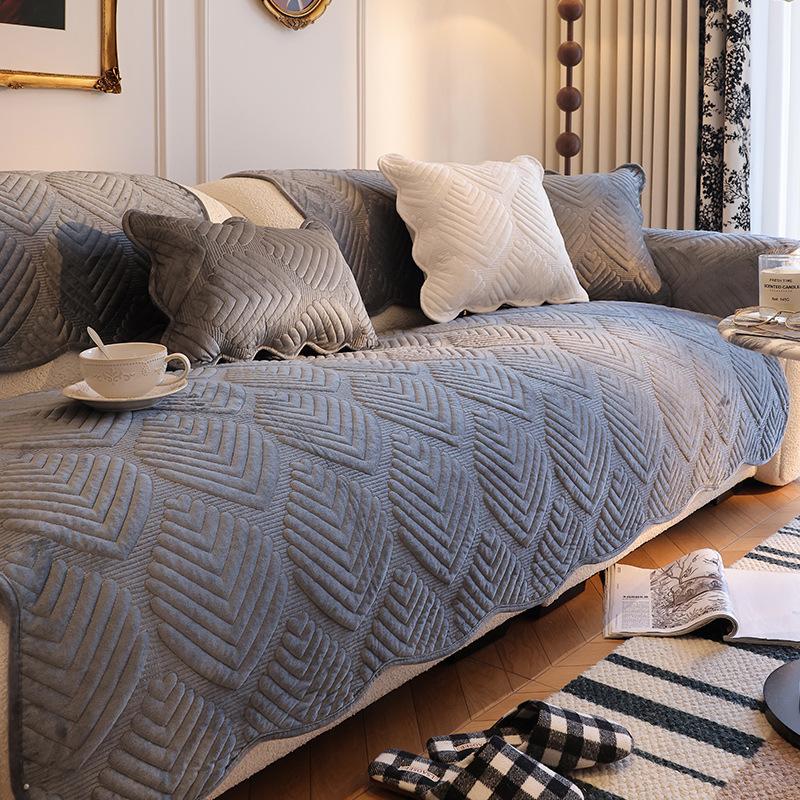 Medieval Sofa Cushion Plush Autumn And Winter Leather Sofa Cover  New Thickened Sofa Towel Cover Cushion