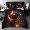 Трехпредметный комплект постельного белья серии Flame Rose с 3D цифровой печатью