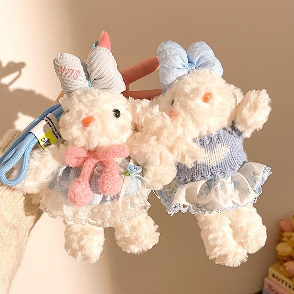 Hanging Doll Keychain Cute Plush Rabbit Key Ring Stylish Car Key Chain Bag Accessory
